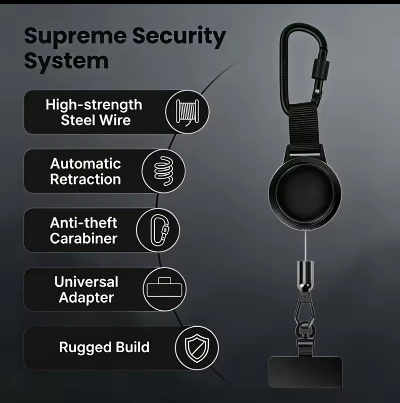 Anti-theft retractable phone strap