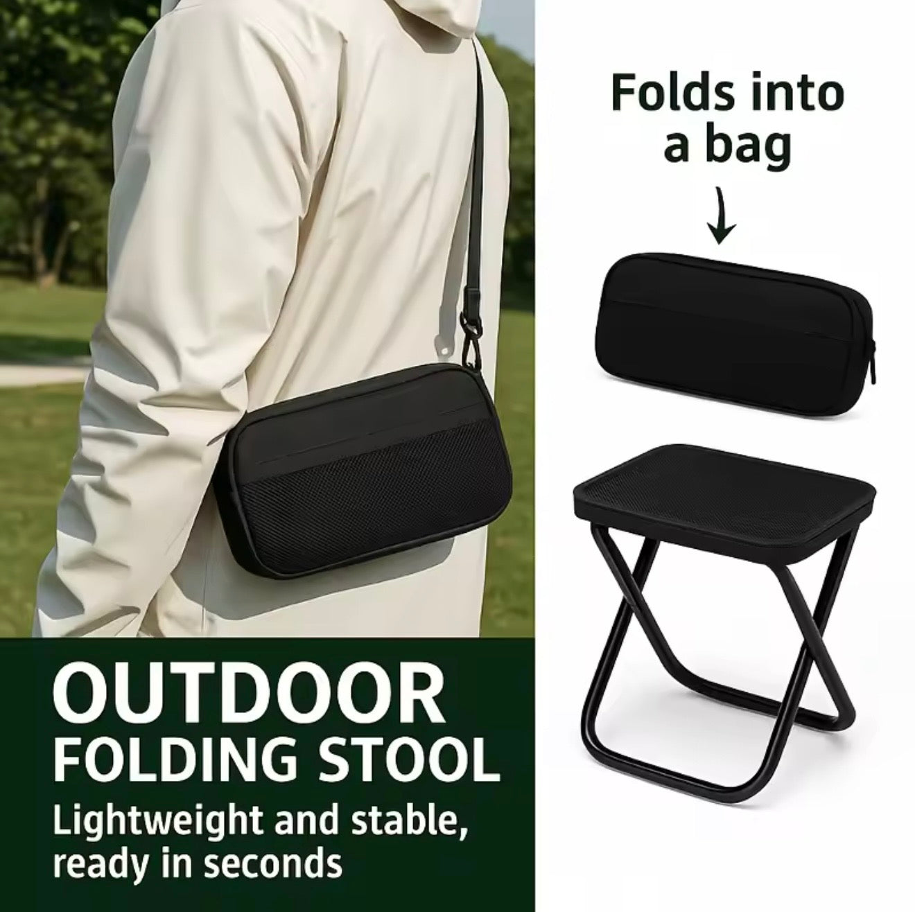 Foldable backpack stool