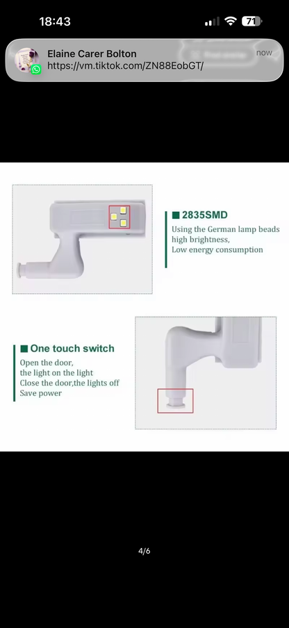 LED cabinet hinge lights