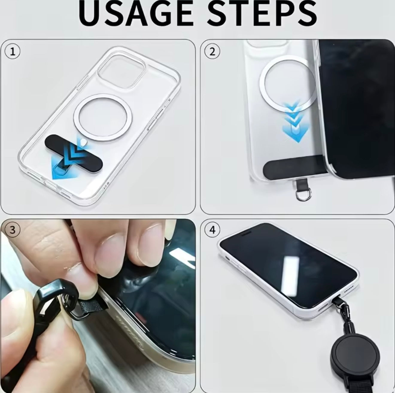 Anti-theft retractable phone strap