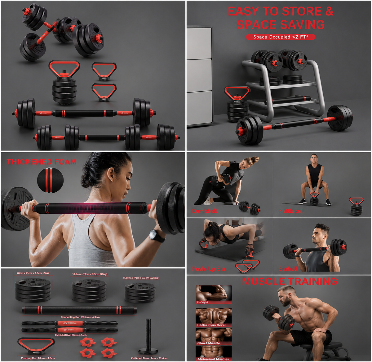 3-in-1 Adjustable Dumbbell Set